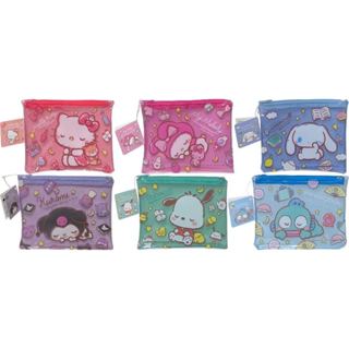 【Direct from Japan】Sanrio Flat Vinyl Pouch 14.5 ×11.5 cm Zipper Accessories Cases Bag (Sleepy) (Hello Kitty, My Melody, Cinnamoroll, Kuromi, Pochacco, Hangyodon)