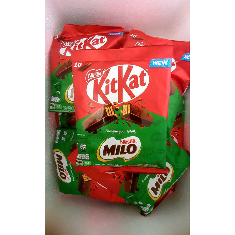 Túi 10 Thanh Bánh Xốp Phủ Socola KitKat Milo 16gx10