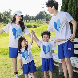 Áo gia đình cổ tròn Màu Trắng vải Cotton thoáng mát Nam Nữ một fome đủ size
