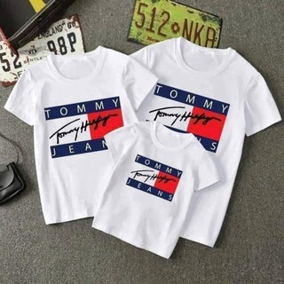 Áo gia đình cổ tròn Màu Trắng vải Cotton thoáng mát Nam Nữ một fome đủ size