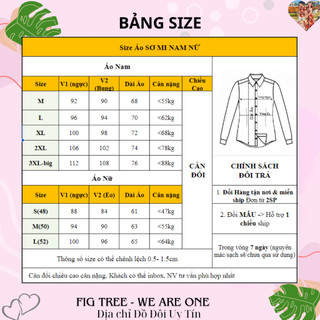 Set Áo Sơ Mi Đôi Fig Tree Màu Tím Cà Siêu Dễ Thương ( full size đến 110kg)