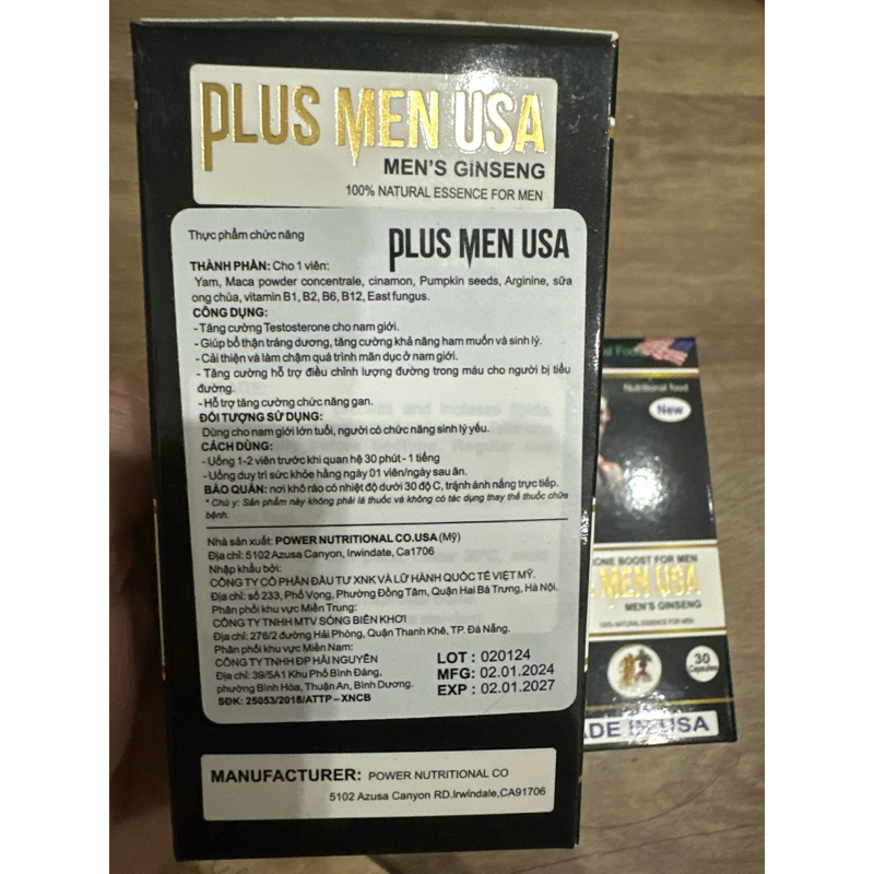 Viên uống Plus Men USA nhập khẩu nguyên hộp từ Mỹ hỗ trợ tăng cường sức khoẻ cho nam giới mạnh mẽ chính hãng 30 viên