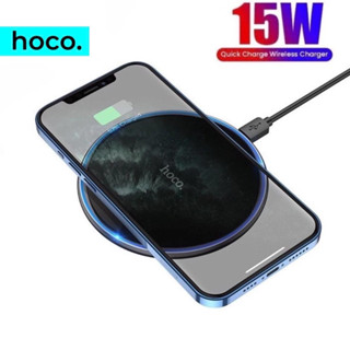  Đế sạc nhanh không dây 15w HOCO nhỏ gọn cho tai nghe các dòng điện thoại hỗ trợ sạc không dây 