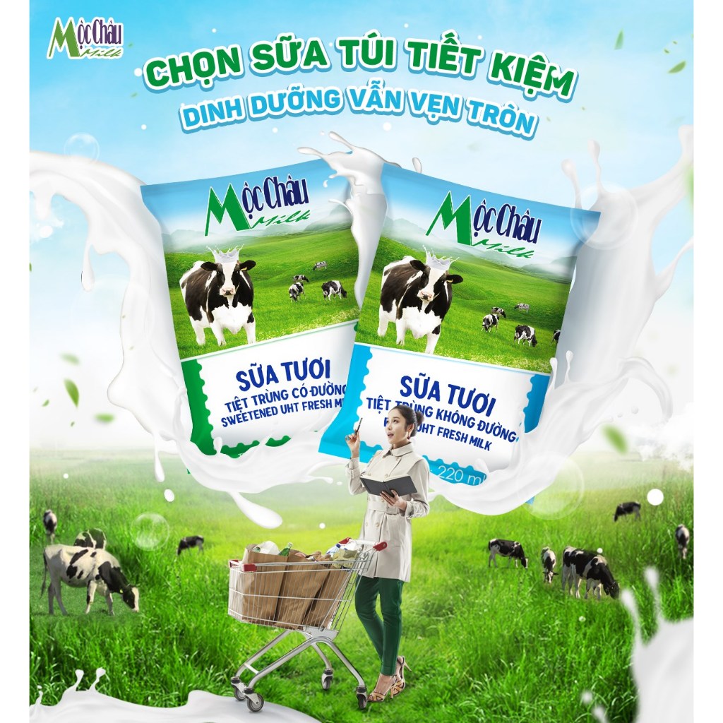 Sữa tươi tiệt trùng Mộc Châu túi 220ml
