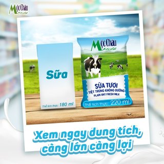 Sữa tươi tiệt trùng Mộc Châu túi 220ml