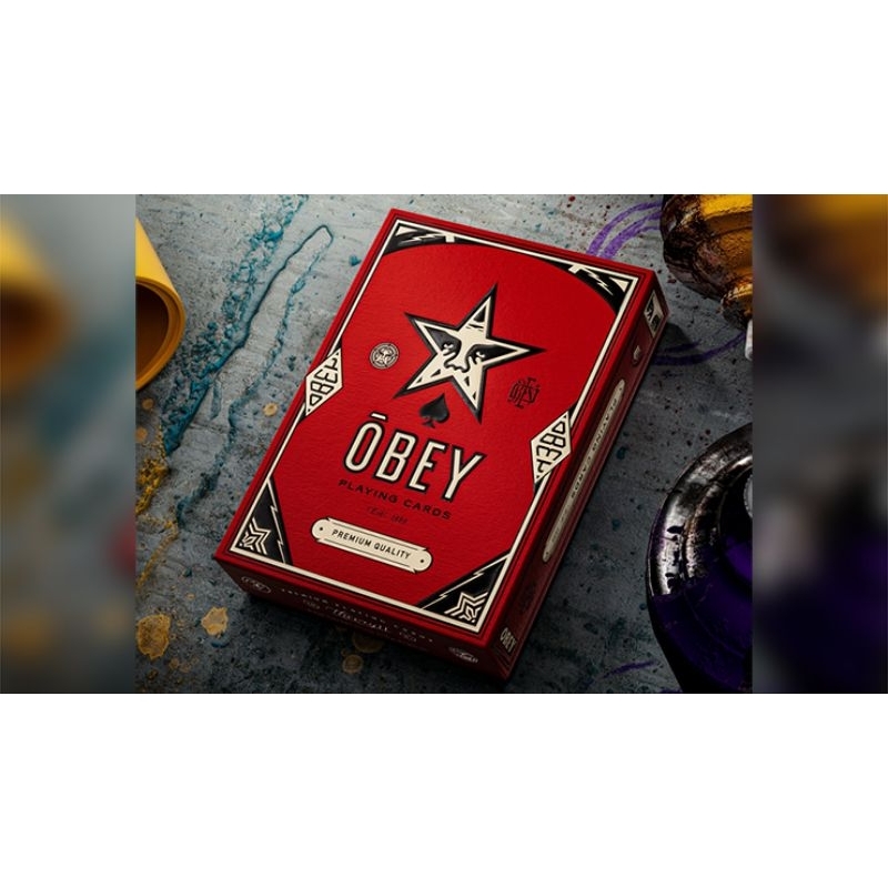 Obey Red playing cards
