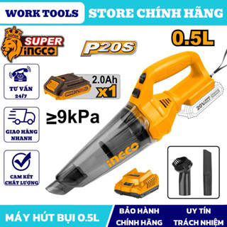 INGCO Máy hút bụi 0.5L dùng pin 20V CVLI201261 &  CVLI20126 [CVLI2001]