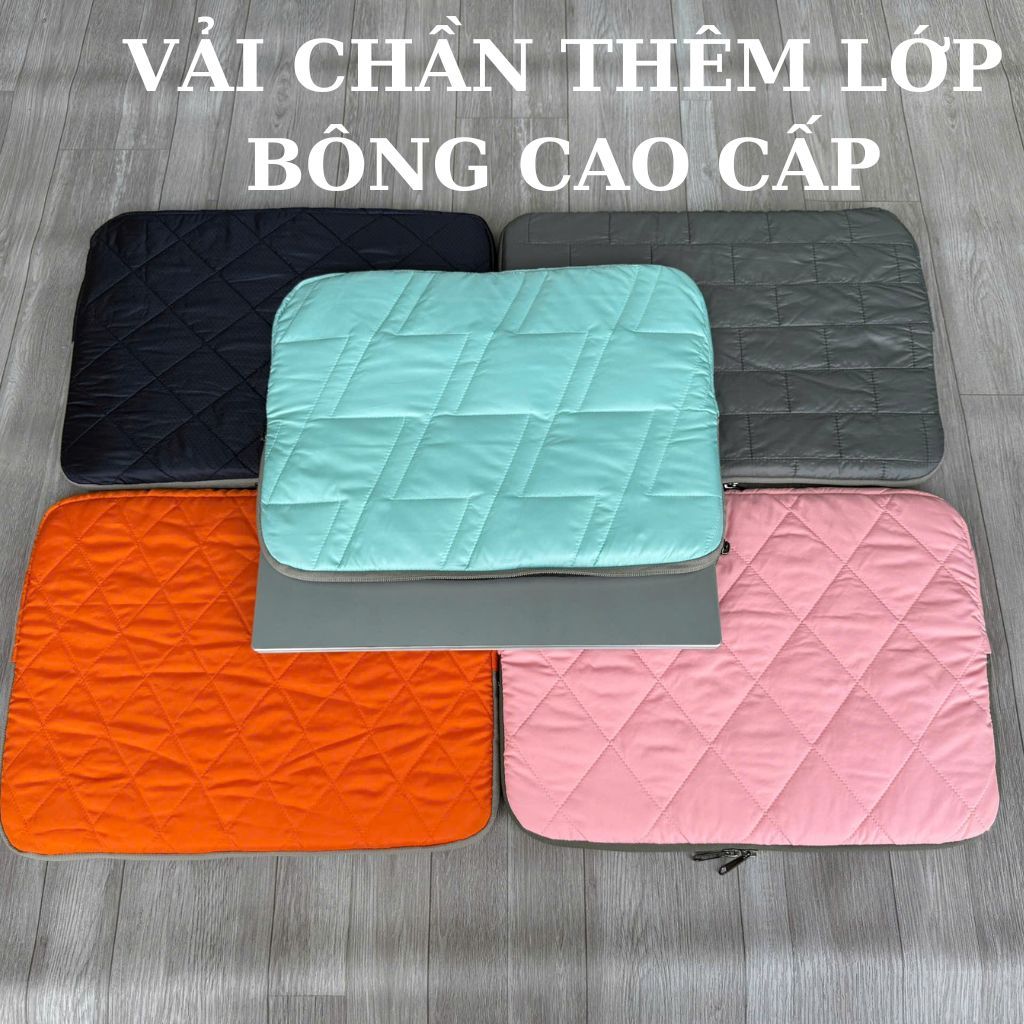 Túi chống sốc Laptop, túi đựng bảo vệ Laptop chần bông cao cấp 14 inch 15 inch 17 inch