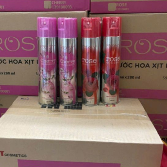 Nước hoa xịt phòng Rosy khử mùi hương hoa lãng mạn 280ml
