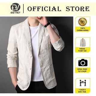 Blazer nam Hàn Quốc 2 cúc, áo vest form rộng Unisex nam cao cấp vải linen