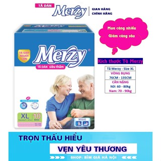 Bỉm người già Merzy XL10 ML10 M10 miếng FULL SIZE, #Tã Merzy #Tã già Merzy #bỉm già Merzy #bỉm merzy #merzy #bỉm già