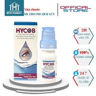  Dung dịch nhỏ mắt HYCOB-Nước mắt nhân tạo-Giảm khô mắt mỏi mắt-Không chất bảo quản-Nhập khẩu Italy-Dung tích 10ml 
