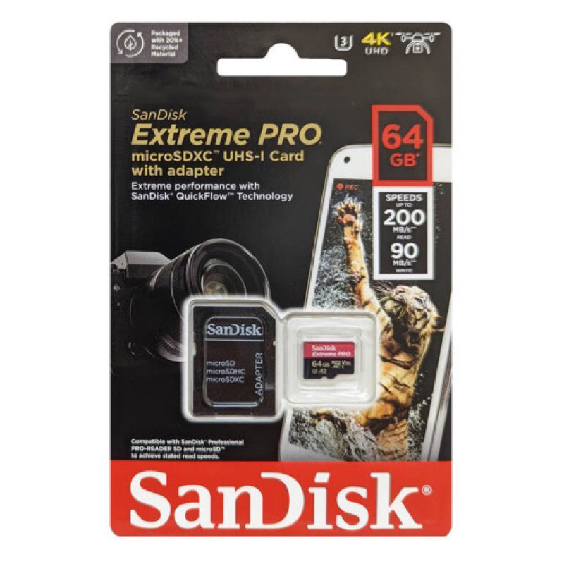 (BH 5 năm) Thẻ nhớ MicroSD 64GB 128GB 256GB 512GB Sandisk Extreme Pro 200 MB/s chính hãng