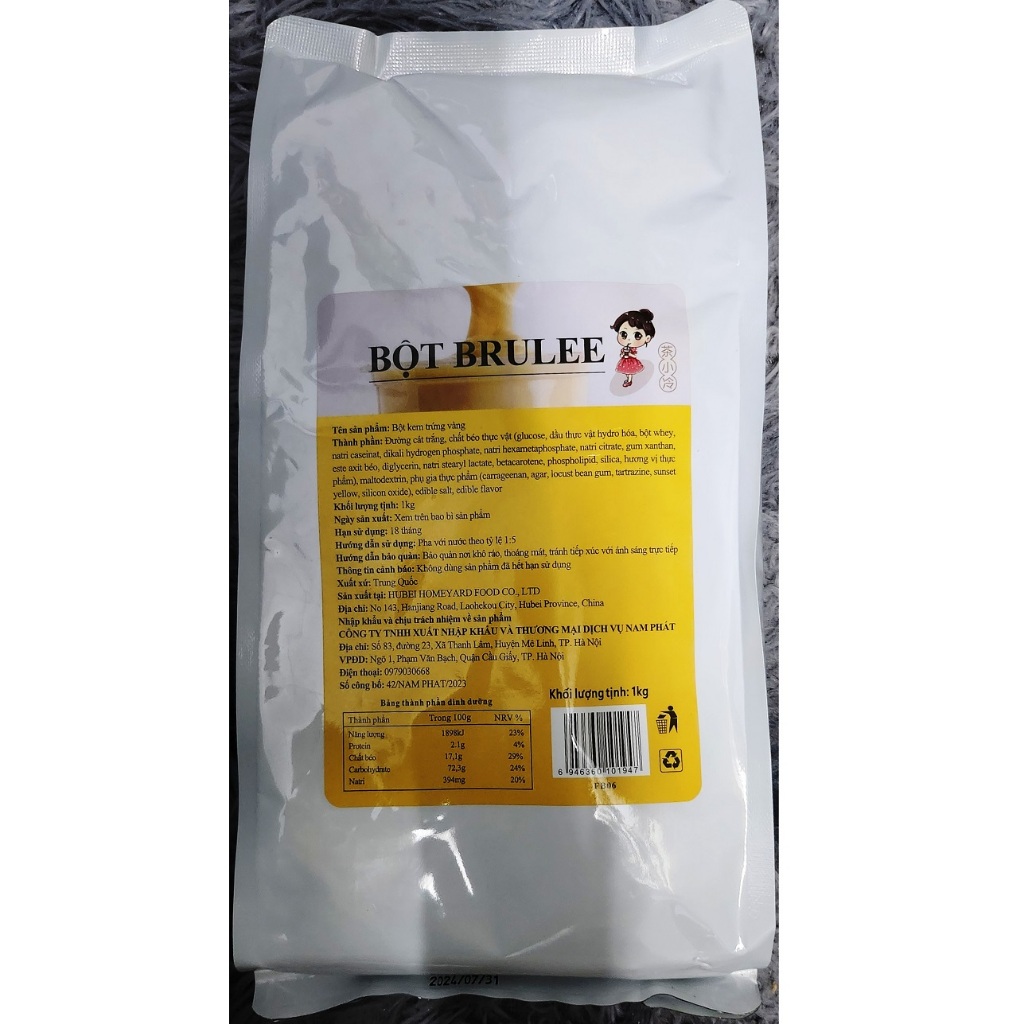 Bột Kem Trứng XIAKA (hình cô gái) - gói 1kg (bột màu VÀNG)