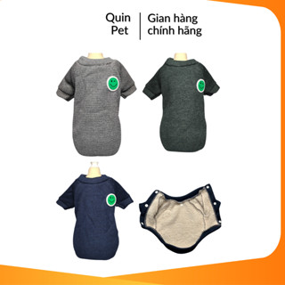 Quin pet Áo nỉ lông cho thú cưng, áo ấm cho chó mèo ngoài vải tổ ong trong lót lông