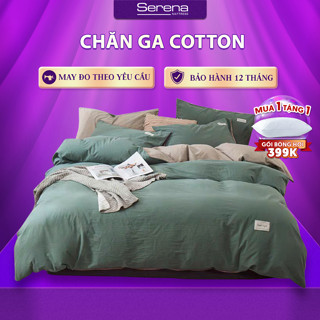 Bộ ga giường 5 món cao cấp SERENA MATTRESS bộ Drap Ga Ra Gối Nệm Đệm Phủ Trải Giường Cotton Tici 1m2x2m 1m4 1m6 1m8 2m