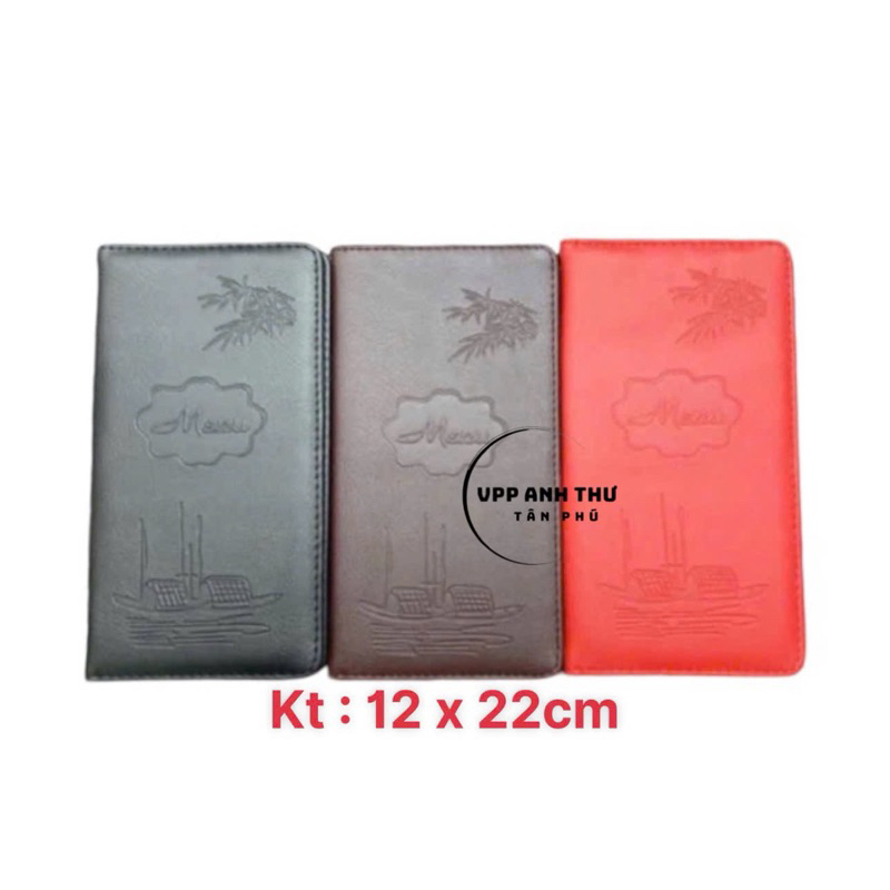 BÌA MENU DA CAO CẤP 10-20 LÁ (12,5 x23,5cm)