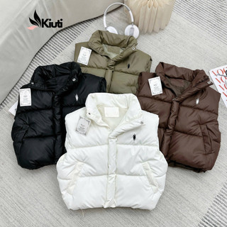 Áo Gile Da Nữ Thêu Logo Ngựa Hàng Quảng Châu Mẫu Mới áo phao gile nữ đẹp chất liệu da cao cấp dày ấm