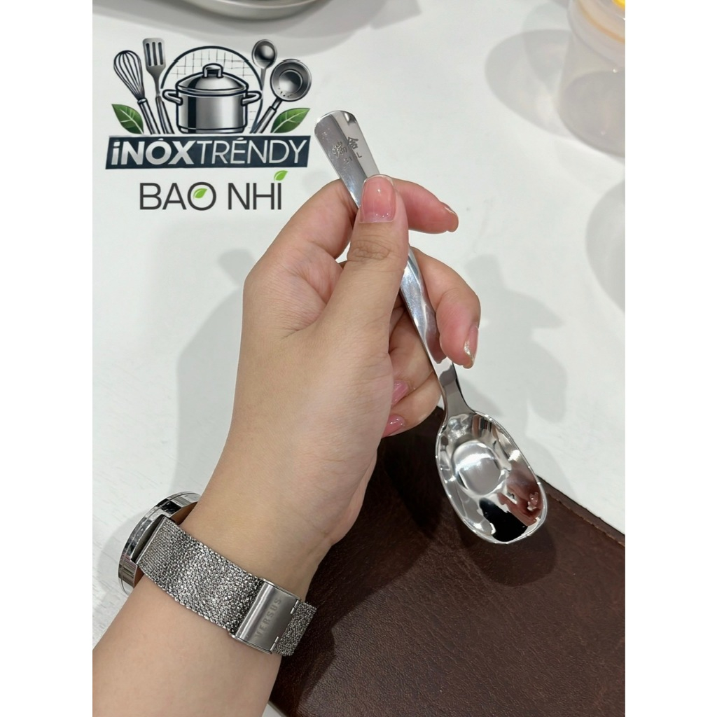  InoxTrendy - Muỗng inox sâu lòng đa năng inox 316 – Công thái học thìa ăn dặm thìa inox cho bé thìa inox sâu lòng 