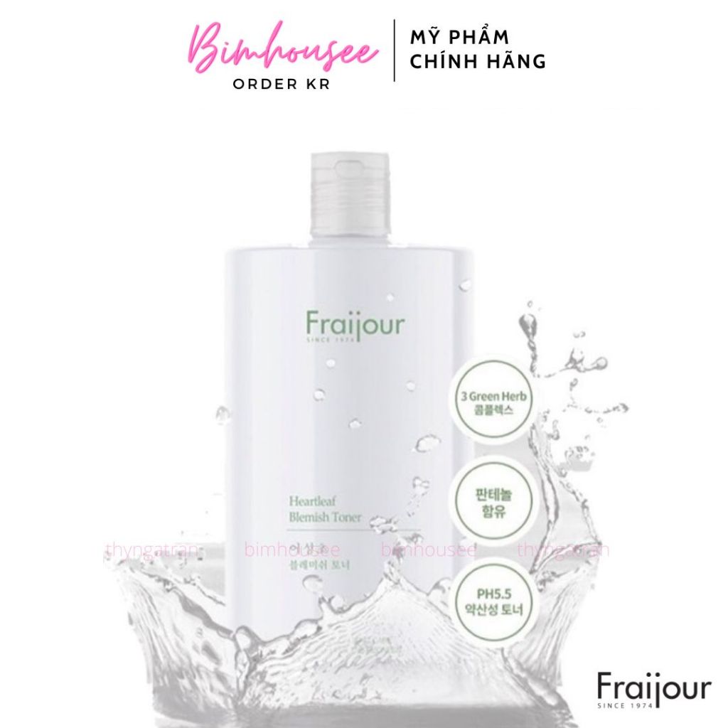 HSD 09/09/2026 Toner diếp cá Fraijour Heartleaf Blemish cho da mụn da nhạy cảm 500ml