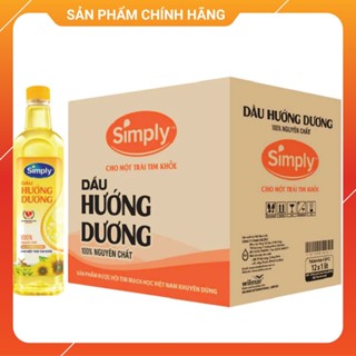 Combo 1 Thùng dầu Simply Hướng Dương ( 12chai) , date mới nhất