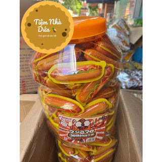  Sỉ   Hộp x 100c   Kẹo Dẻo Hình Hot Dog Hộp Siêu To Khổng Lồ Thơm Ngon Hấp Dẫn Ăn Vặt Cổng Trường Candy 