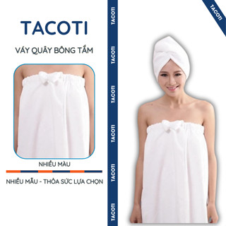  Váy quây bông khăn spa quây bông cho nữ áo choàng tắm có nơ khăn spa thẩm mỹ viện khách sạn - TACOTIt 