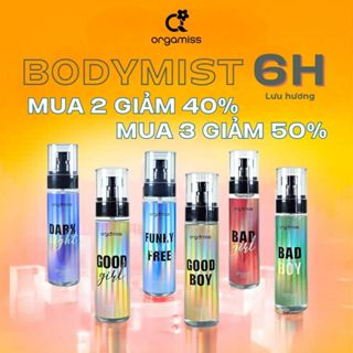 [MUA 3 GIẢM 50%] Bodymist Nước Hoa Hữu Cơ Khử Mùi Nam Nữ ORGAMISS - Chai Xịt 105ML Và 30ML - Thơm Body mist unisex