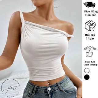 Áo trễ vai xoắn JUNE.SG Áo Trể VAi Ôm Body Nữ. Áo Trễ Vai Mặc Nhiều kiểu hot trend D125