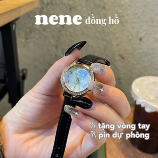 (tặng vòng) Đồng hồ nữ Doukou tròn đính đá giọt nước nhiều màu 12 số