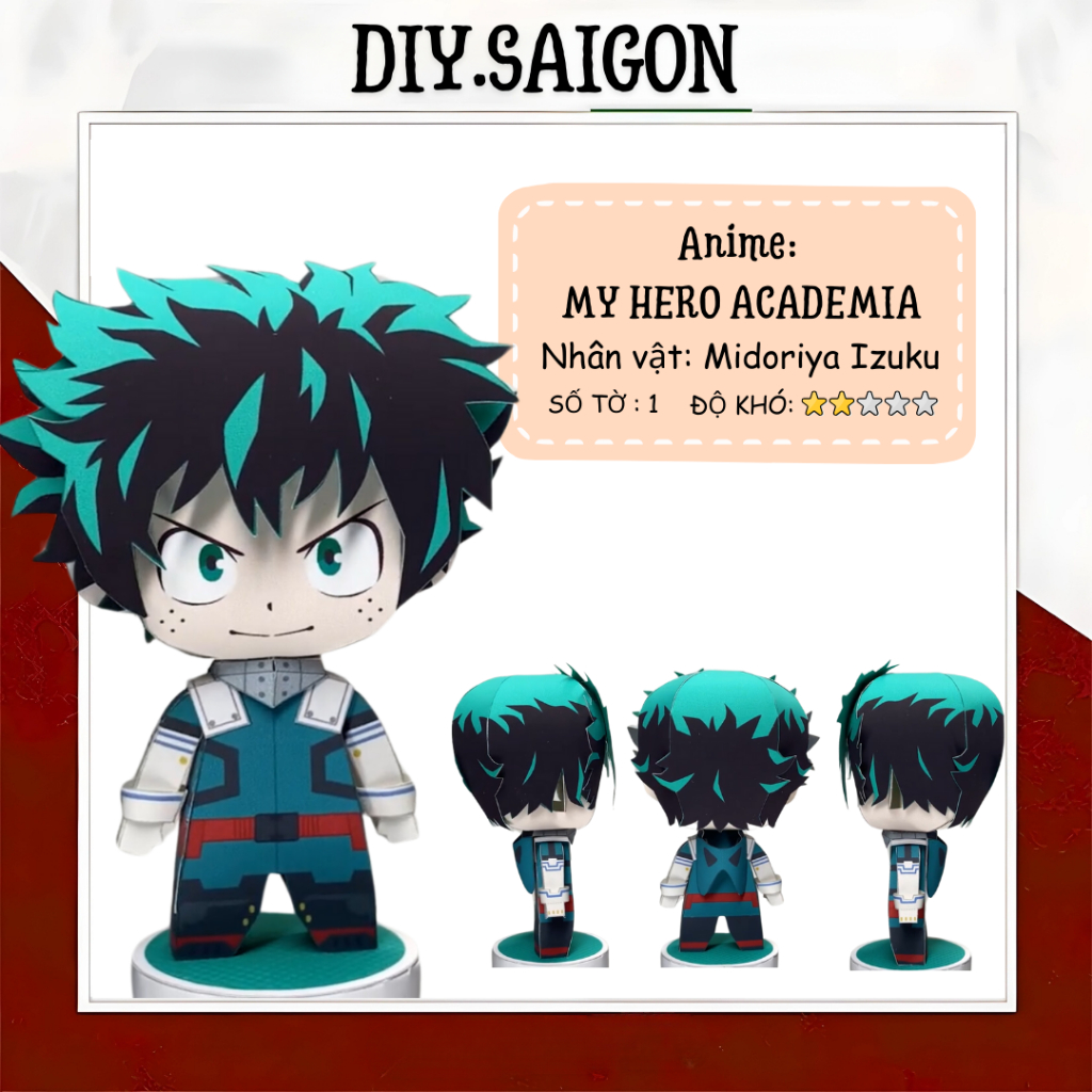 [My Hero Academia] - Mô hình giấy Anime Chibi Midoriya Izuku