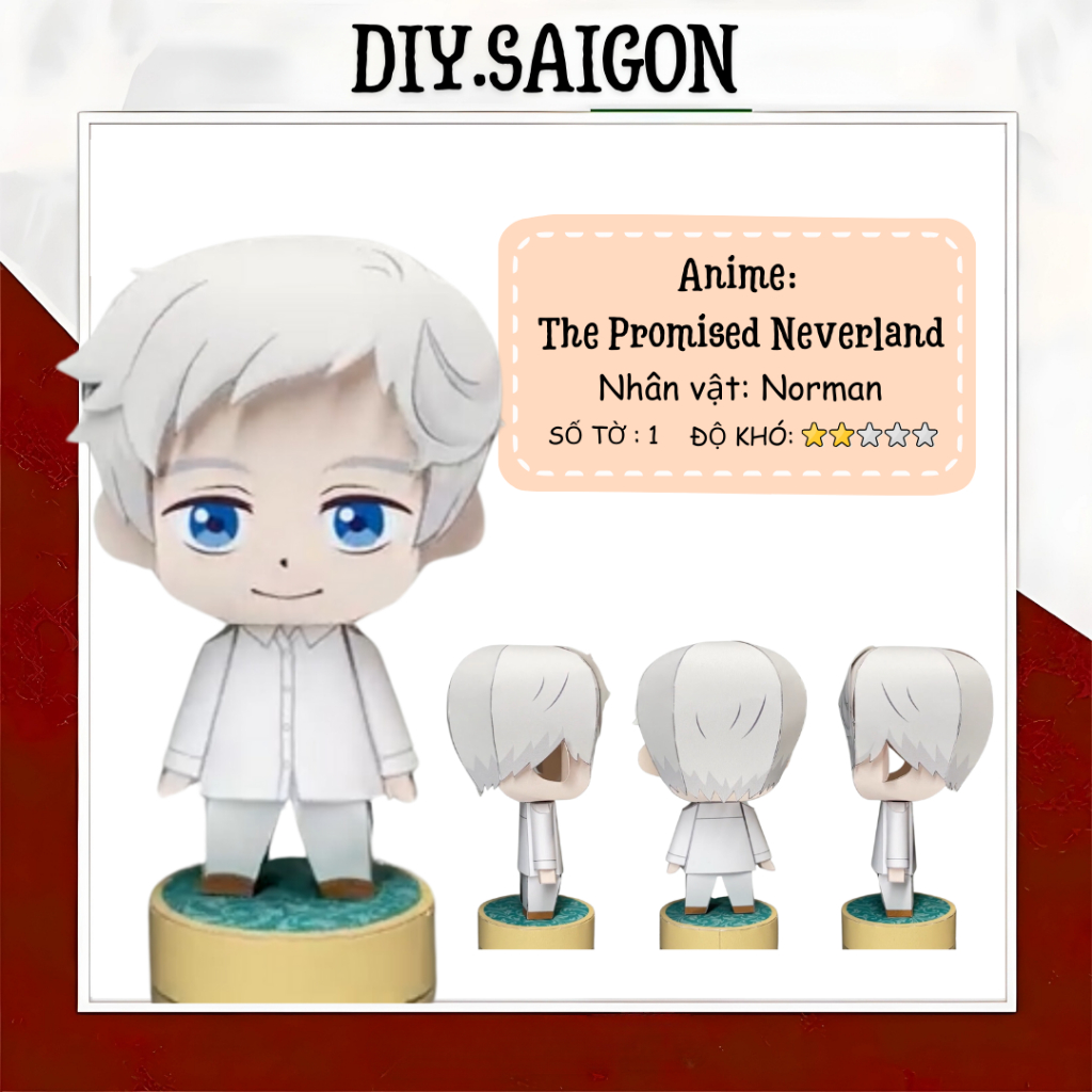 [The Promised Neverland] - Mô hình giấy Anime Chibi Norman