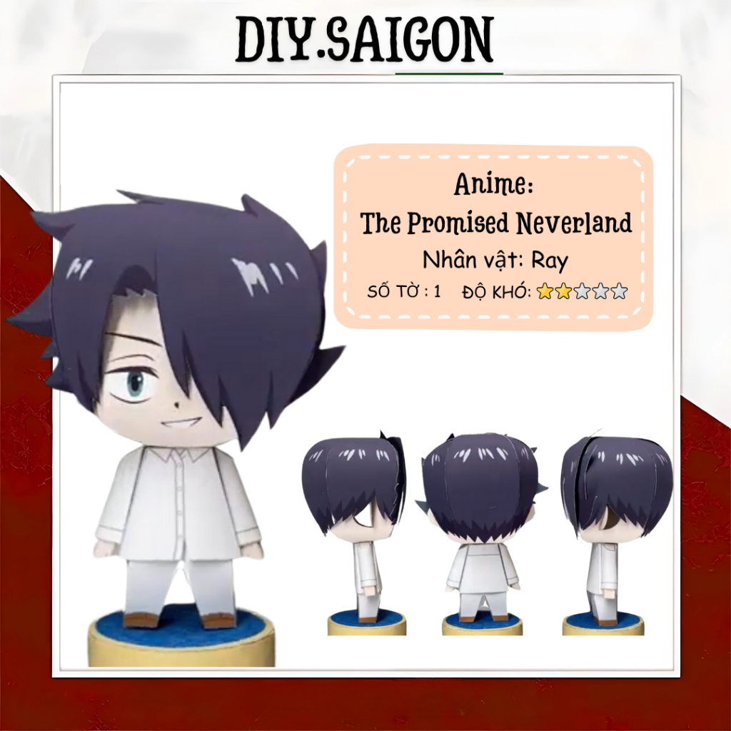 [The Promised Neverland] - Mô hình giấy Anime Chibi Ray