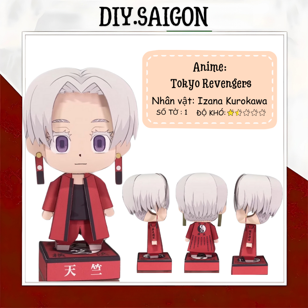 [Tokyo Revengers] - Mô hình giấy Anime Chibi Izana Kurokawa