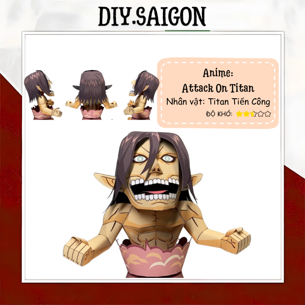 [Attack On Titan] - Mô hình giấy Anime Chibi Titan Tiến Công