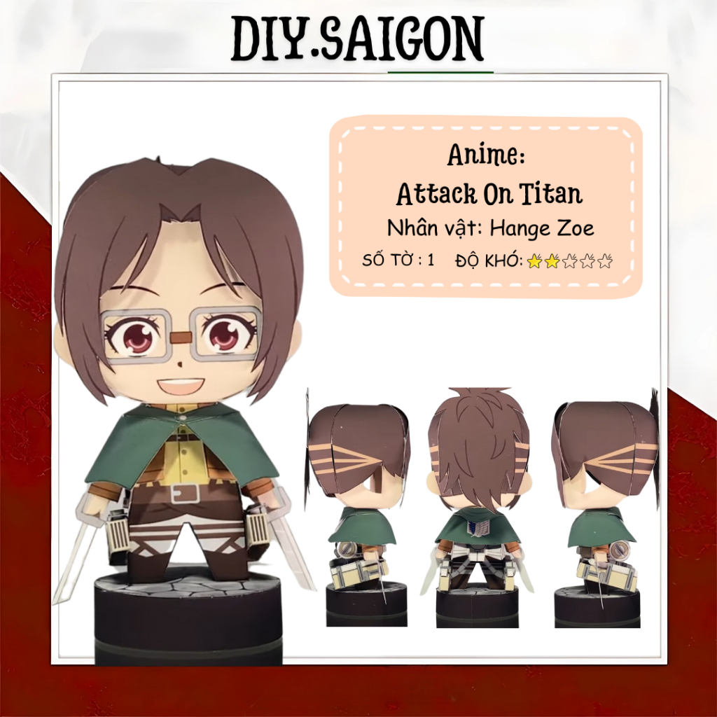 [Attack On Titan] - Mô hình giấy Anime Chibi Hange Zoe