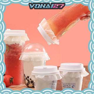 Set 500 tờ giấy chống tràn trà sữa 13 14cm, bánh hình tròn, giấy lót đế bánh bao dimsum hai mặt cắt sẵn hình tròn