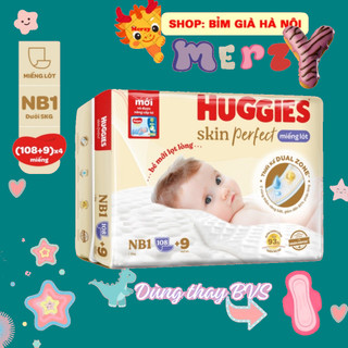  Miếng lót sơ sinh Huggies NB1 108+6 Skin Perfect  có thể dùng như BVS  #huggies #tã dán Huggies #bỉm huggies #merzy 