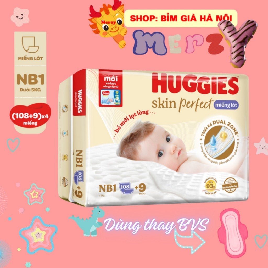 Miếng lót sơ sinh Huggies NB1 108+6 (Có thể dùng như BVS) #bỉm huggies 64+4 #huggies #newborn huggie