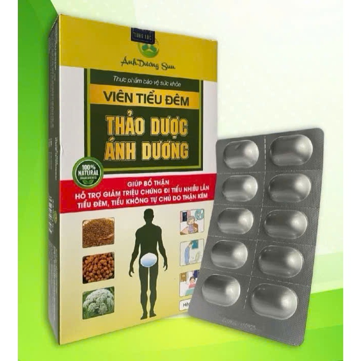 VIÊN TIỂU ĐÊM THẢO DƯỢC ÁNH DƯƠNG. GIÚP GIẢM TIỂU ĐÊM NHIỀU LẦN, TIỂU KHÔNG TỰ CHỦ