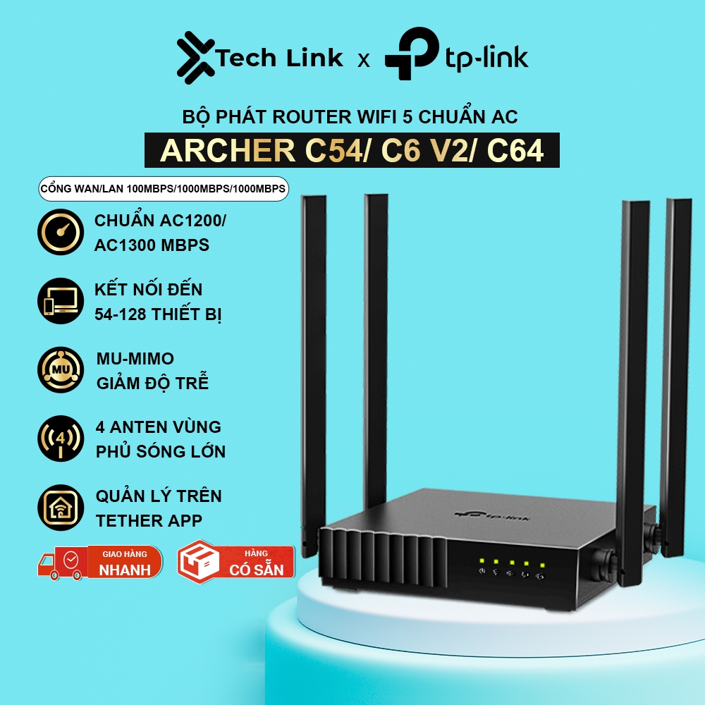 [Hỏa Tốc] Bộ Phát Wifi TP-Link Archer C54 / C64 / A64 Băng Tần Kép Chuẩn AC1200