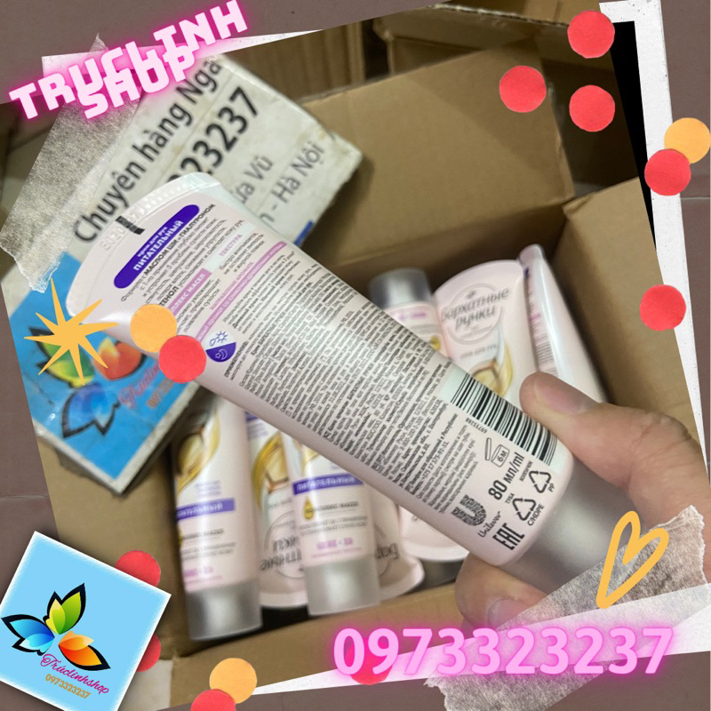 Kem dưỡng tay lụa Nga hạt dẻ mềm da dưỡng ẩm silky hands 80ml