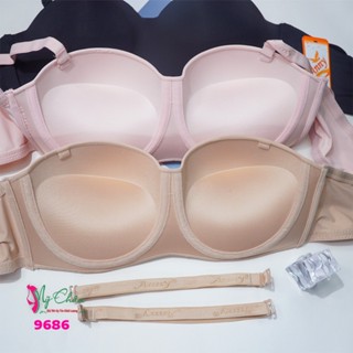  Áo ngực không gọng nâng ngực đệm 5cm sisterhood Thái lan 9686 Áo lót cúp ngang siêu nâng size 34 đến 38 