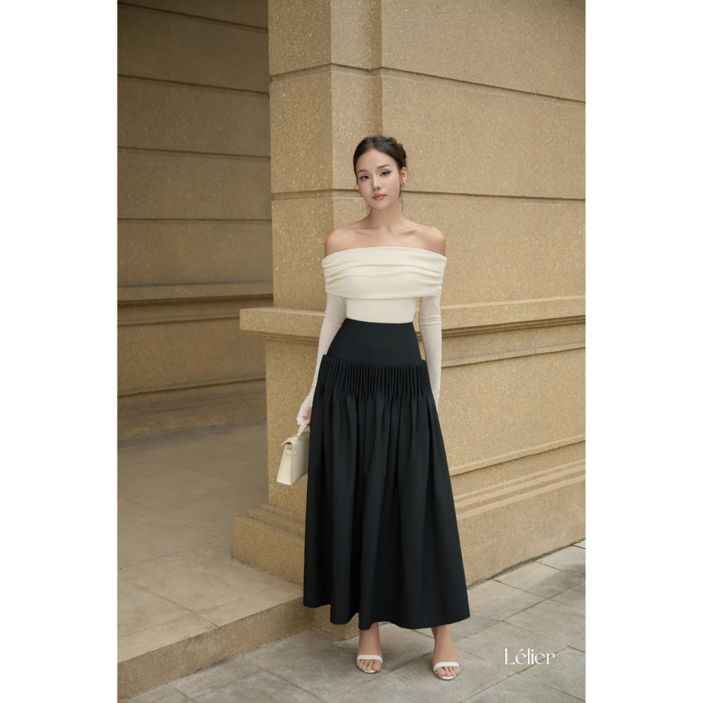 [LELIER] CHÂN VÁY XẾP LY DÀI - CV0410