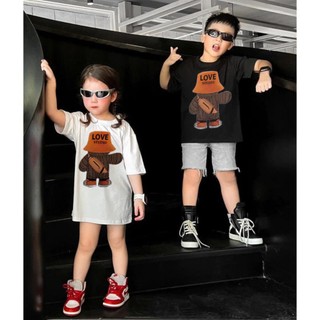 Đồ gia đình đi biển 3/4/5 người họa tiết chú gấu chất liệu cotton mềm mịn