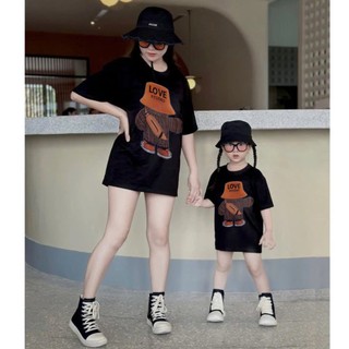 Đồ gia đình đi biển 3/4/5 người họa tiết chú gấu chất liệu cotton mềm mịn