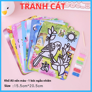 Tranh cát cho bé tập tô mầu, có sẵn cát nhiều mẫu mã đa dạng cho bé thỏa sức sáng tạo