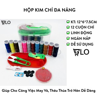 Hộp Kim Chỉ Đa Năng Lớn Kèm 12 Cuộn Chỉ