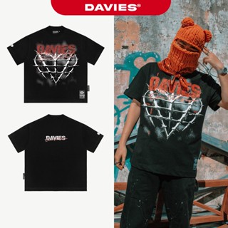 Áo thun hoạ tiết tràn viền nam nữ DAVIES màu đen form rộng vải cotton thoáng mát Confined Passion Tee local brand | D-T6