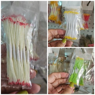 Nhụy hoa giả, Nhị đào handmade làm hoa đào bằng voan, hoa giấy nhún ( gói 10 bó)